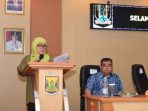 Kadis Perikanan Kabupaten sukabumi Nunung Nurhayati saat memberikan paparan dalam acara Workshop Fishway