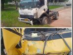 Diduga Menyebrang di U-Turn Liar, Trailer Picu Tabrakan Dump Truck di Jalur Industri Tanjung Uncang