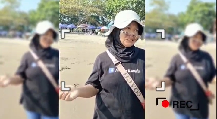 Screenshoot Video Viral keluhan seorang wisatawan yang berkunjung ke Pantai Citepus