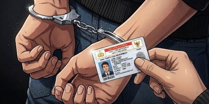 Ilustrasi penangkapan terduga pelaku pembuat SIM palsu